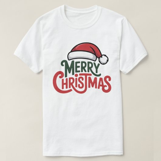 Merry Christmas Santa Hat Tee (Design vorne)