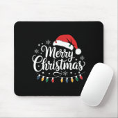Merry Christmas Santa Hat Xmas Lights Red Family M Mousepad (Mit Mouse)