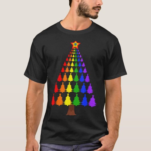 Merry Christmas Santa Human Lgbt Gay Pride Flag Xm T-Shirt (Vorderseite)