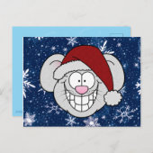 Merry Christmas Santa Mouse Screwball Graphics Postkarte (Vorne/Hinten)