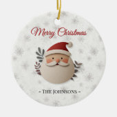Merry Christmas Santa – Personalized Family  Keramik Ornament (Vorne)