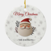 Merry Christmas Santa – Personalized Family  Keramik Ornament (Hinten)