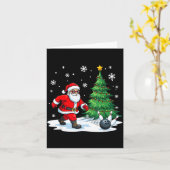 Merry Christmas Santa Playing Bowling Srt Lovers  Karte (Gelbe Blume)