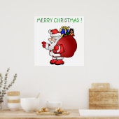 "MERRY CHRISTMAS" SANTA POSTER (Küche)