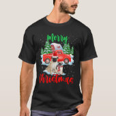 Merry Christmas Santa Pug And Truck Dog Gift for T-Shirt (Vorderseite)