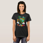 Merry Christmas Santa Rainbow Elf Saurus Rex T-Shirt (Vorne ganz)