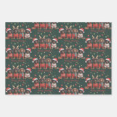 Merry Christmas Santa Reindeer Dachshund Weiner  Geschenkpapier Set (Vorderseite)