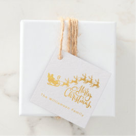 Merry Christmas Santa Reindeer Geschenkanhänger