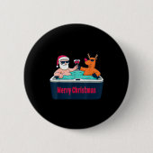 Merry Christmas Santa Reindeer Hot Tub Spa Wine Button (Vorderseite)