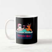 Merry Christmas Santa Reindeer Hot Tub Spa Wine Kaffeetasse (Links)