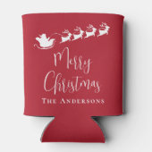 Merry Christmas Santa Reindeer Red Dosenkühler (Rückseite)