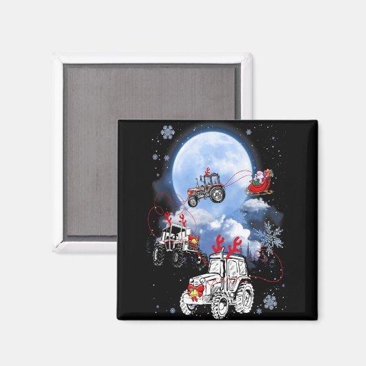 Merry Christmas Santa Ride Truck Sleigh Xmas Paj T Magnet (Vorderseite/Rückseite)