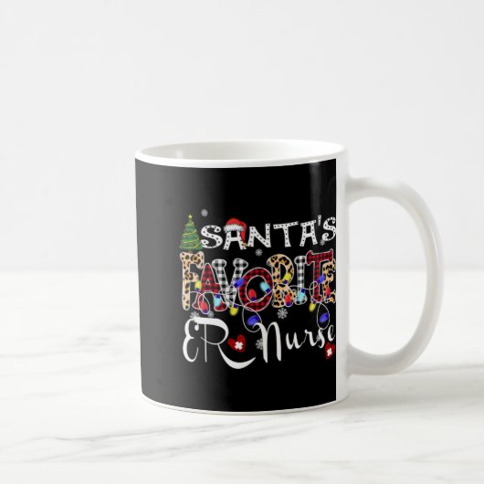 Merry Christmas Santa S Favorite Er Nurse Xmas Lig Kaffeetasse (Rechts)