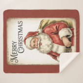 Merry Christmas Santa Sherpa Blanket Sherpadecke (Vorderseite (Horizontal))