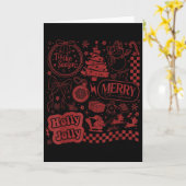 Merry Christmas Santa Snowman Reindeer Tis The Sea Karte (Gelbe Blume)