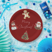Merry Christmas Santa Tree Christmas Pappteller (Party)