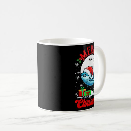 Merry Christmas Santa Tuna Xmas Box Funny Fishing Kaffeetasse (VorderseiteRechts)