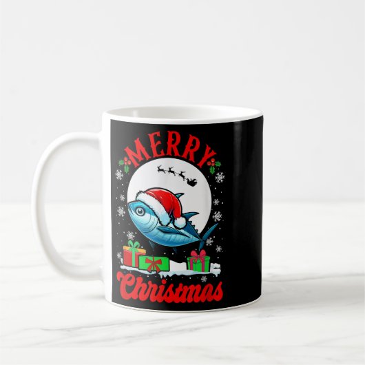 Merry Christmas Santa Tuna Xmas Box Funny Fishing Kaffeetasse (Links)