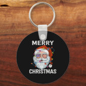 Merry Christmas Santa Usa Flag Christmas Xmas Men Schlüsselanhänger (Vorderseite)