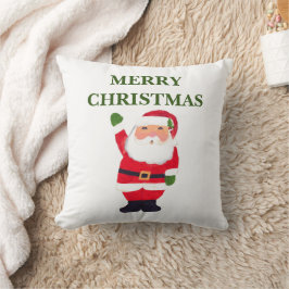 Merry Christmas Santa Watercolor festive Nostalgic Kissen
