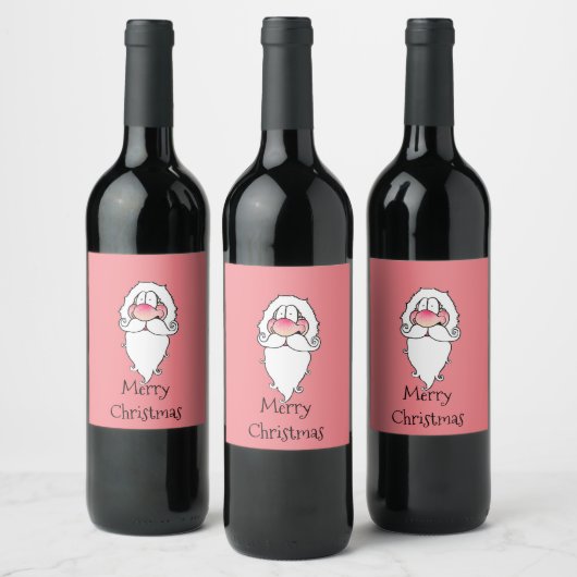 Merry Christmas Santa Wine Bottle Labels Weinetikett (Flaschen)
