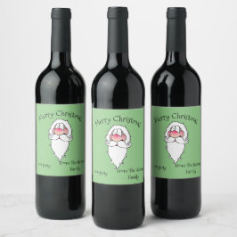 Merry Christmas Santa Wine Bottle Labels Weinetikett