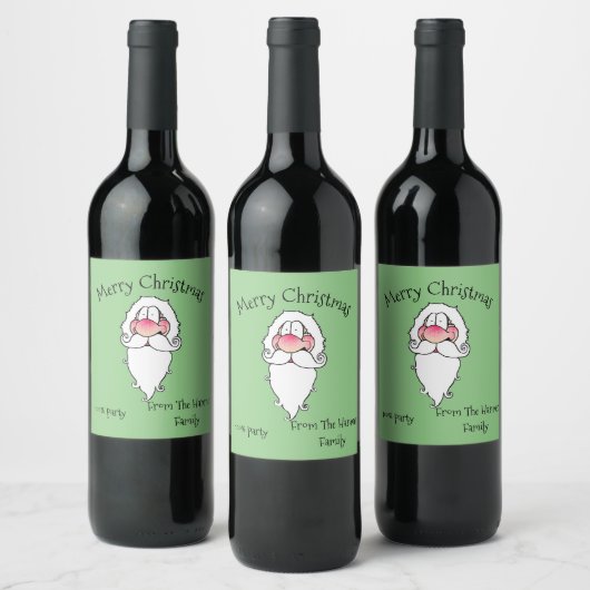 Merry Christmas Santa Wine Bottle Labels Weinetikett (Flaschen)