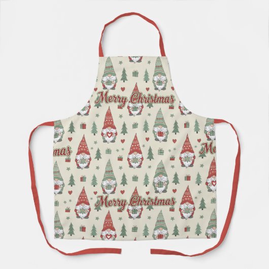 Merry Christmas Scandinavian Gnome Apron Schürze (Vorderseite)