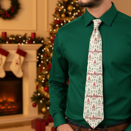 Merry Christmas Scandinavian Gnome Necktie Krawatte