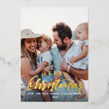 MERRY CHRISTMAS Schlichtes Personalisiertes Foto