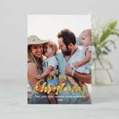 MERRY CHRISTMAS Schlichtes Personalisiertes Foto Folieneinladung (Stehend vorne)