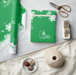 MERRY CHRISTMAS - Schneepapier Geschenkpapier