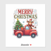 Merry Christmas Scottish Highland Cow Xmas Farm An Aufkleber (Blatt)