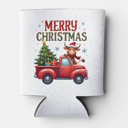 Merry Christmas Scottish Highland Cow Xmas Farm An Dosenkühler (Vorderseite)