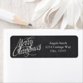 MERRY CHRISTMAS Script Chalkboard Address Labels (Insitu)