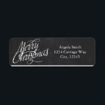 MERRY CHRISTMAS Script Chalkboard Address Labels<br><div class="desc">MERRY CHRISTMAS Script Chalkboard Address Labels</div>