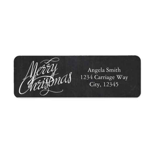 MERRY CHRISTMAS Script Chalkboard Address Labels (Vorne)