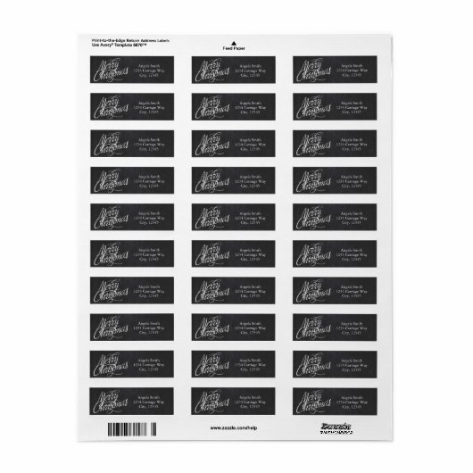 MERRY CHRISTMAS Script Chalkboard Address Labels (Vorne)