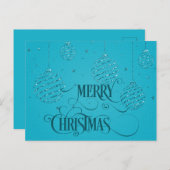 MERRY CHRISTMAS Script Christmas Postkarte (Vorne/Hinten)