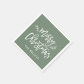 Merry Christmas Script Custom Color Personalisiert Serviette (Ecke)