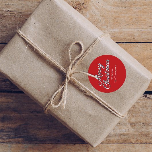 Merry Christmas Script Custom  Runder Aufkleber