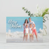 MERRY CHRISTMAS Script-Foto Feiertagskarte (Stehend Vorderseite)