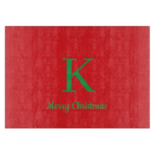 Merry Christmas Script Personalized Monogram Schneidebrett (Vorderseite)