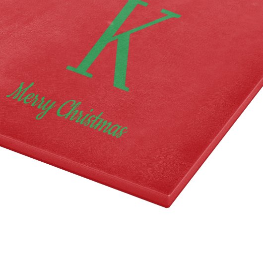 Merry Christmas Script Personalized Monogram Schneidebrett (Ecke)