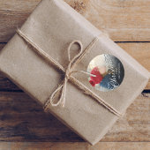 Merry Christmas Script Photo Custom Runder Aufkleber