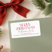 Merry Christmas Script Return Address Adressaufkleber
