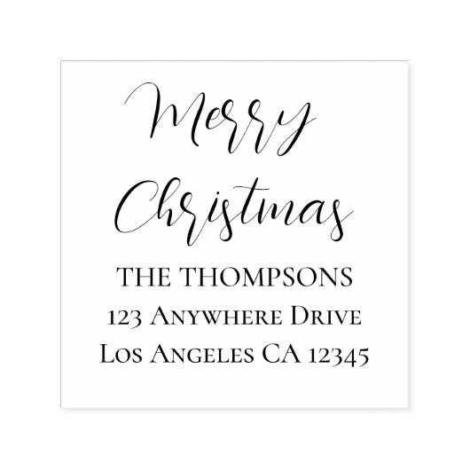 Merry Christmas Script Rücksendeadresse Permastempel (Design)