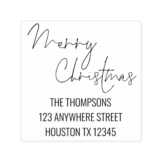 Merry Christmas Script Rücksendeadresse Permastempel (Design)
