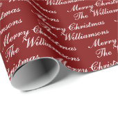 Merry Christmas Script with Custom Name Geschenkpapier (Rolleneckpunkt)