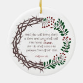 MERRY CHRISTmas Scripture Wreath Keramik Ornament (Hinten)